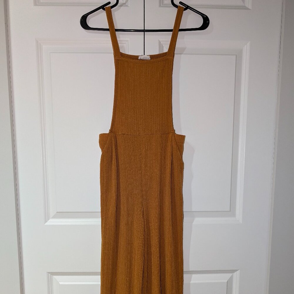 SIENNA SKY Jumpsuit Sleeveless W/ Pockets Wide Leg Knit Burnt Orange
